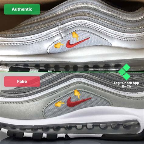 gold nike air max 97 original vs fake|air max 97 black and gold.